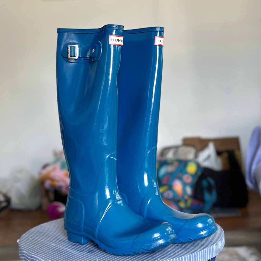 Hunter original Blue rain boots sz 8